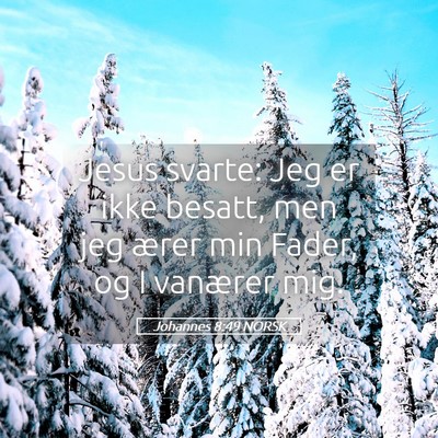 Picture 05 - Johannes 8:49 NORSK - Jesus svarte: Jeg er ikke besatt, men jeg ærer - Bible Verse Picture