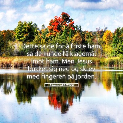 Picture 05 - Johannes 8:6 NORSK - Dette sa de for å friste ham, så de kunde få - Bible Verse Picture