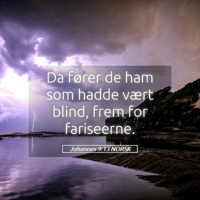 Picture 05 - Johannes 9:13 NORSK - Da fører de ham som hadde vært blind, frem for - Bible Verse Picture
