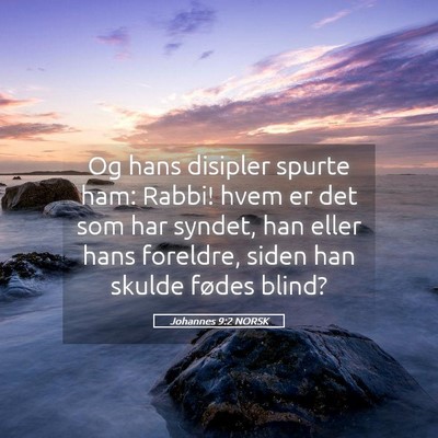 Picture 05 - Johannes 9:2 NORSK - Og hans disipler spurte ham: Rabbi! hvem er det - Bible Verse Picture