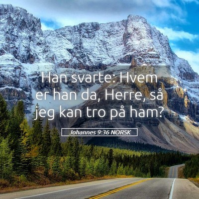 Picture 05 - Johannes 9:36 NORSK - Han svarte: Hvem er han da, Herre, så jeg kan - Bible Verse Picture