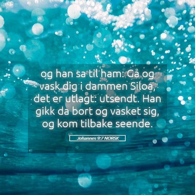 Picture 05 - Johannes 9:7 NORSK - og han sa til ham: Gå og vask dig i dammen - Bible Verse Picture