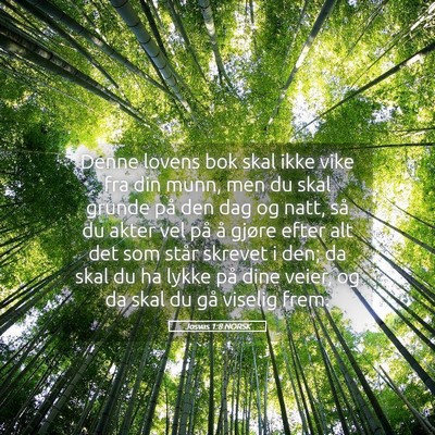 Picture 05 - Josvas 1:8 NORSK - Denne lovens bok skal ikke vike fra din munn, men - Bible Verse Picture