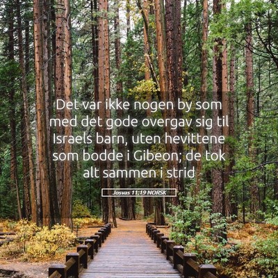 Picture 05 - Josvas 11:19 NORSK - Det var ikke nogen by som med det gode overgav - Bible Verse Picture