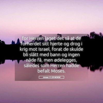 Picture 05 - Josvas 11:20 NORSK - for Herren laget det så at de forherdet sitt - Bible Verse Picture