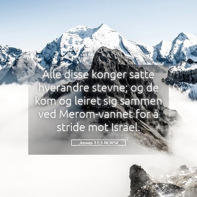 Picture 05 - Josvas 11:5 NORSK - Alle disse konger satte hverandre stevne; og de - Bible Verse Picture