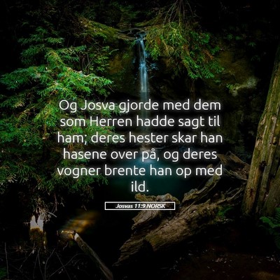 Picture 05 - Josvas 11:9 NORSK - Og Josva gjorde med dem som Herren hadde sagt til - Bible Verse Picture