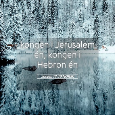 Picture 05 - Josvas 12:10 NORSK - kongen i Jerusalem én, kongen i Hebron - Bible Verse Picture