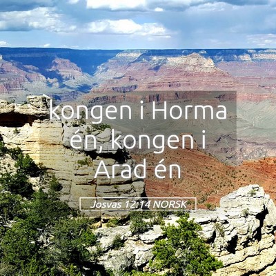 Picture 05 - Josvas 12:14 NORSK - kongen i Horma én, kongen i Arad - Bible Verse Picture