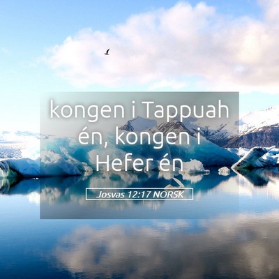 Picture 05 - Josvas 12:17 NORSK - kongen i Tappuah én, kongen i Hefer - Bible Verse Picture