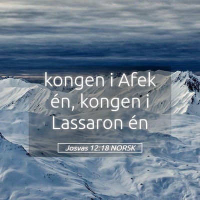 Picture 05 - Josvas 12:18 NORSK - kongen i Afek én, kongen i Lassaron - Bible Verse Picture