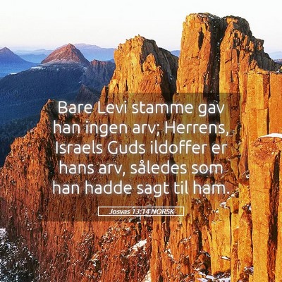 Picture 05 - Josvas 13:14 NORSK - Bare Levi stamme gav han ingen arv; Herrens, - Bible Verse Picture