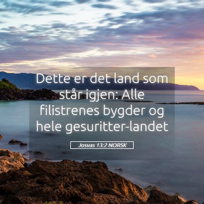Picture 05 - Josvas 13:2 NORSK - Dette er det land som står igjen: Alle - Bible Verse Picture