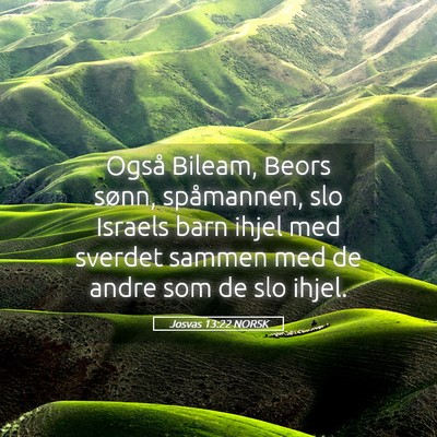 Picture 05 - Josvas 13:22 NORSK - Også Bileam, Beors sønn, spåmannen, slo - Bible Verse Picture