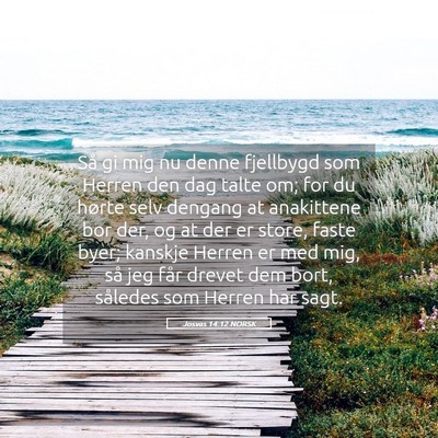Picture 05 - Josvas 14:12 NORSK - Så gi mig nu denne fjellbygd som Herren den dag - Bible Verse Picture