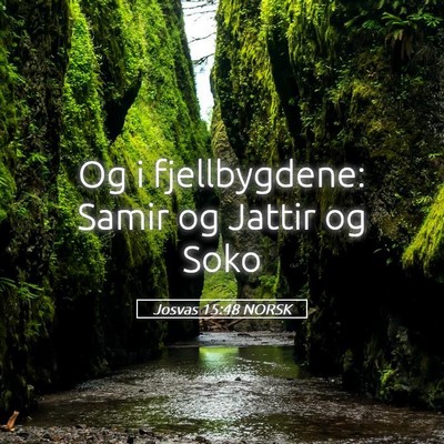 Picture 05 - Josvas 15:48 NORSK - Og i fjellbygdene: Samir og Jattir og - Bible Verse Picture