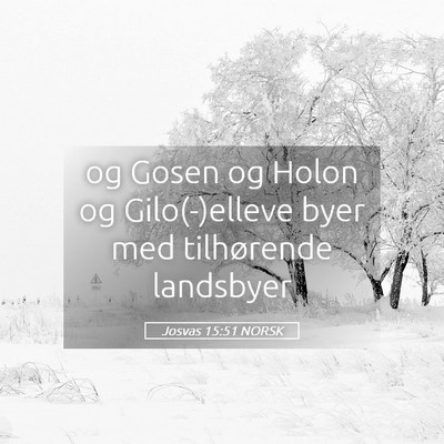 Picture 05 - Josvas 15:51 NORSK - og Gosen og Holon og Gilo(-)elleve byer med - Bible Verse Picture