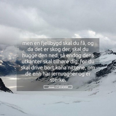 Picture 05 - Josvas 17:18 NORSK - men en fjellbygd skal du få, og da det er skog - Bible Verse Picture