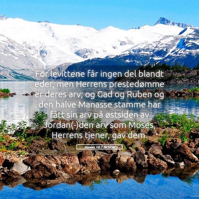 Picture 05 - Josvas 18:7 NORSK - For levittene får ingen del blandt eder, men - Bible Verse Picture