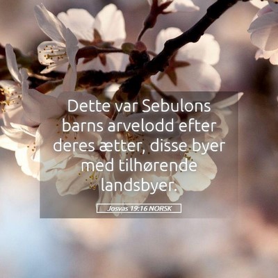Picture 05 - Josvas 19:16 NORSK - Dette var Sebulons barns arvelodd efter deres - Bible Verse Picture