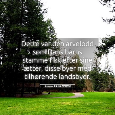 Picture 05 - Josvas 19:48 NORSK - Dette var den arvelodd som Dans barns stamme fikk - Bible Verse Picture
