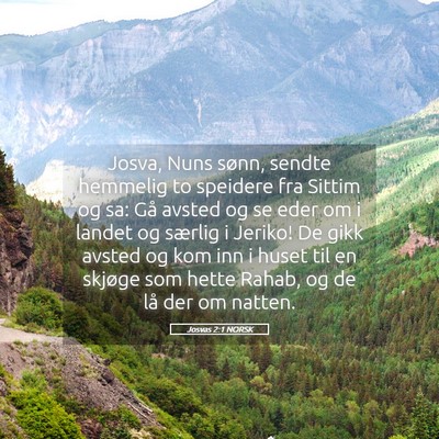 Picture 05 - Josvas 2:1 NORSK - Josva, Nuns sønn, sendte hemmelig to speidere - Bible Verse Picture
