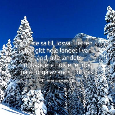 Picture 05 - Josvas 2:24 NORSK - Og de sa til Josva: Herren har gitt hele landet i - Bible Verse Picture