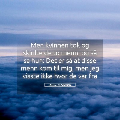 Picture 05 - Josvas 2:4 NORSK - Men kvinnen tok og skjulte de to menn, og så sa - Bible Verse Picture