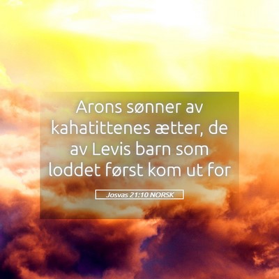 Picture 05 - Josvas 21:10 NORSK - Arons sønner av kahatittenes ætter, de av Levis - Bible Verse Picture