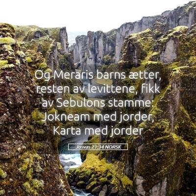 Picture 05 - Josvas 21:34 NORSK - Og Meraris barns ætter, resten av levittene, - Bible Verse Picture