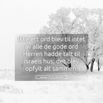 Picture 05 - Josvas 21:45 NORSK - Ikke ett ord blev til intet av alle de gode ord - Bible Verse Picture