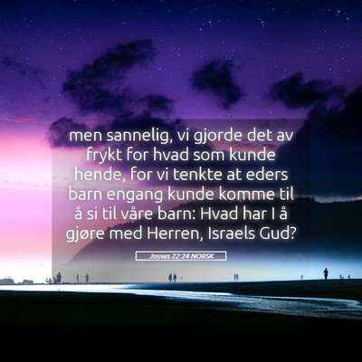 Picture 05 - Josvas 22:24 NORSK - men sannelig, vi gjorde det av frykt for hvad som - Bible Verse Picture