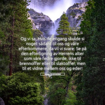 Picture 05 - Josvas 22:28 NORSK - Og vi sa: Hvis de engang skulde si noget sådant - Bible Verse Picture