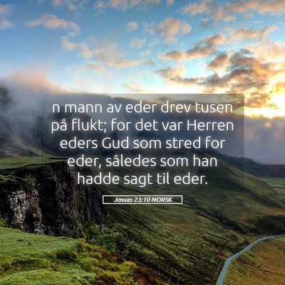 Picture 05 - Josvas 23:10 NORSK - n mann av eder drev tusen på flukt; for det var - Bible Verse Picture