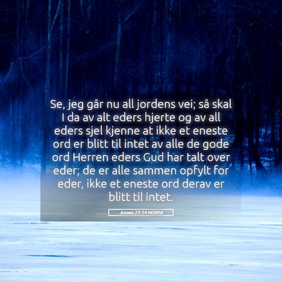 Picture 05 - Josvas 23:14 NORSK - Se, jeg går nu all jordens vei; så skal I da av - Bible Verse Picture