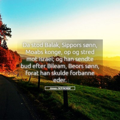 Picture 05 - Josvas 24:9 NORSK - Da stod Balak, Sippors sønn, Moabs konge, op og - Bible Verse Picture