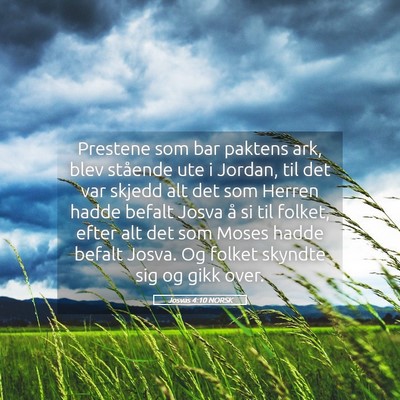 Picture 05 - Josvas 4:10 NORSK - Prestene som bar paktens ark, blev stående ute i - Bible Verse Picture