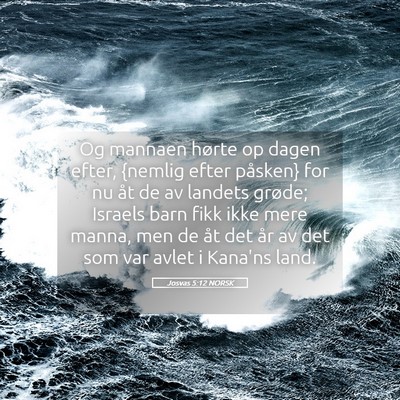 Picture 05 - Josvas 5:12 NORSK - Og mannaen hørte op dagen efter, {nemlig efter - Bible Verse Picture