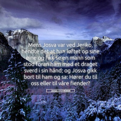 Picture 05 - Josvas 5:13 NORSK - Mens Josva var ved Jeriko, hendte det at han - Bible Verse Picture