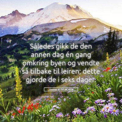 Picture 05 - Josvas 6:14 NORSK - Således gikk de den annen dag én gang omkring - Bible Verse Picture
