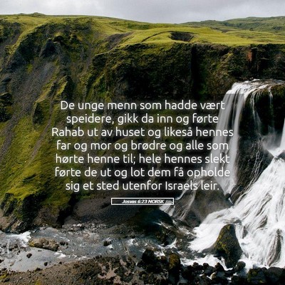 Picture 05 - Josvas 6:23 NORSK - De unge menn som hadde vært speidere, gikk da - Bible Verse Picture