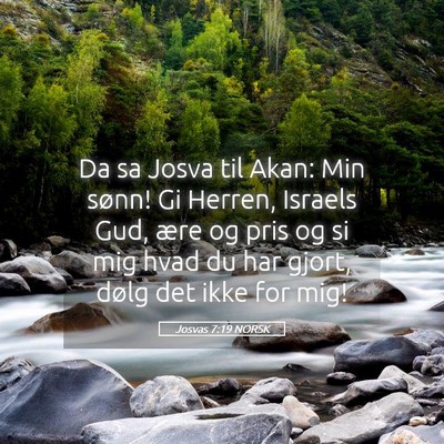 Picture 05 - Josvas 7:19 NORSK - Da sa Josva til Akan: Min sønn! Gi Herren, - Bible Verse Picture