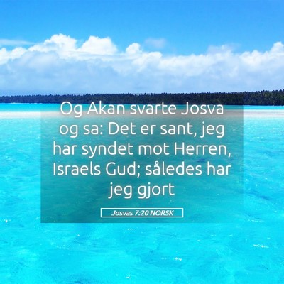 Picture 05 - Josvas 7:20 NORSK - Og Akan svarte Josva og sa: Det er sant, jeg har - Bible Verse Picture