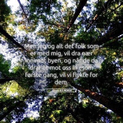 Picture 05 - Josvas 8:5 NORSK - Men jeg og alt det folk som er med mig, vil dra - Bible Verse Picture