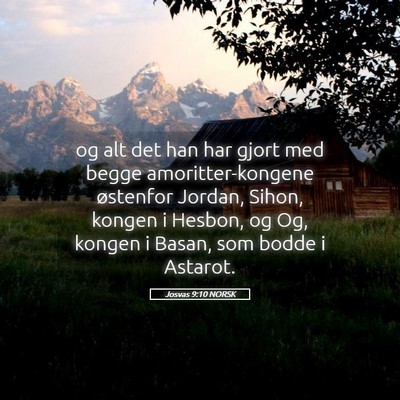 Picture 05 - Josvas 9:10 NORSK - og alt det han har gjort med begge - Bible Verse Picture