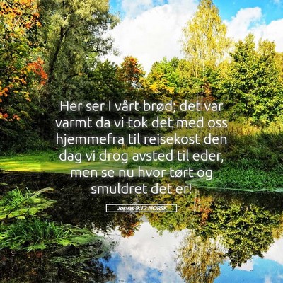 Picture 05 - Josvas 9:12 NORSK - Her ser I vårt brød; det var varmt da vi tok - Bible Verse Picture
