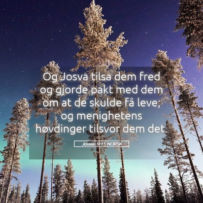 Picture 05 - Josvas 9:15 NORSK - Og Josva tilsa dem fred og gjorde pakt med dem om - Bible Verse Picture