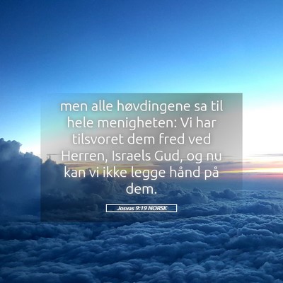 Picture 05 - Josvas 9:19 NORSK - men alle høvdingene sa til hele menigheten: Vi - Bible Verse Picture
