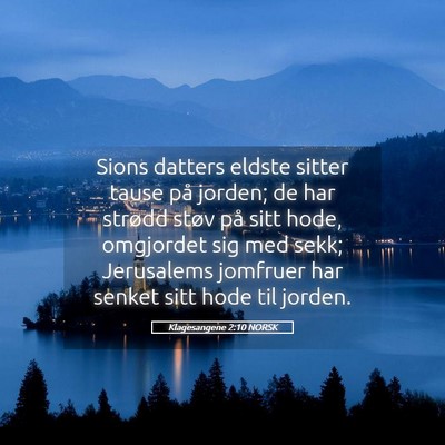 Picture 05 - Klagesangene 2:10 NORSK - Sions datters eldste sitter tause på jorden; de - Bible Verse Picture