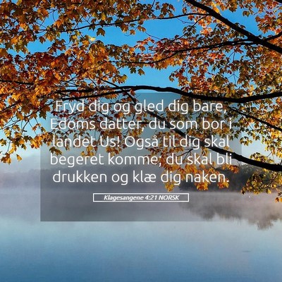 Picture 05 - Klagesangene 4:21 NORSK - Fryd dig og gled dig bare, Edoms datter, du som - Bible Verse Picture
